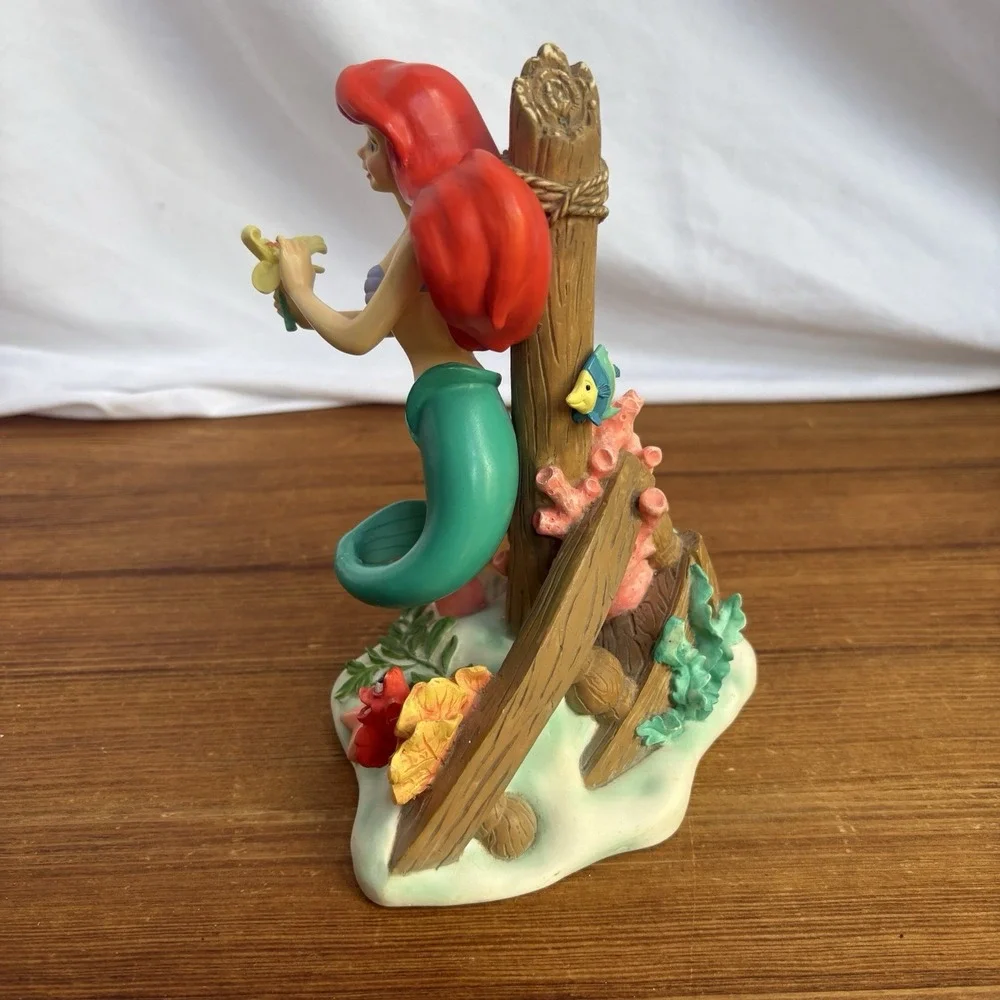 Disney The Little Mermaid Ariel Figurine w/ Flounder & Sebastian 7